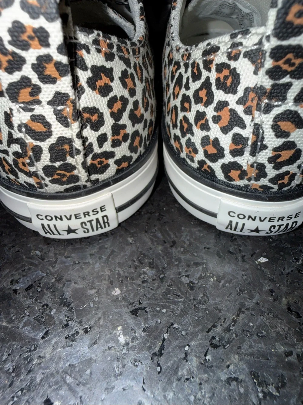 NEW Converse Kids Leopard Print Velcro Sneakers - White/Brown/Black SZ 9
